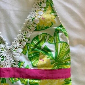 Lilly Pulitzer green/white halter dress